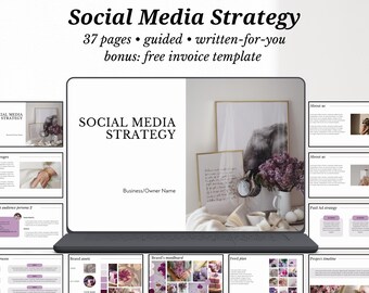 Modello di strategia per i social media: proposta di marketing per il cliente (Canva)