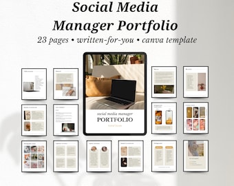 Plantilla de portafolio para gestor de redes sociales: Portafolio de marketing de Canva (descarga digital)