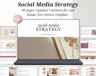 Modello di strategia per i social media: proposta di marketing per il cliente (Canva, download digitale)