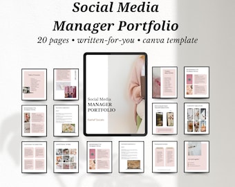 Plantilla de portafolio para gestor de redes sociales: Canva Marketing (descarga digital)