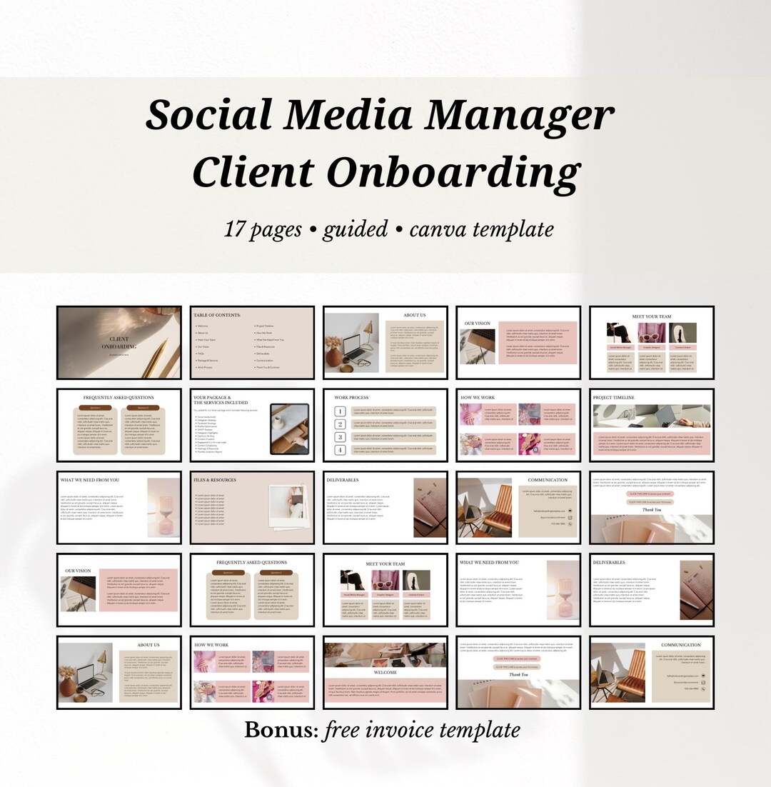 Social Media Client Onboarding Canva Template: Welcome Packet (digital ...