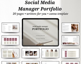 Plantilla de portafolio para gestor de redes sociales: Canva Marketing (descarga digital)