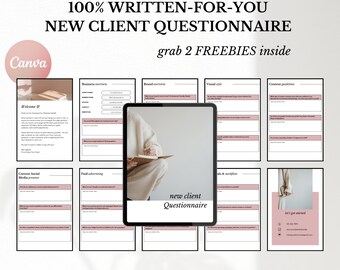 Social Media Client Questionnaire Template: Client Onboarding (Canva Editable)