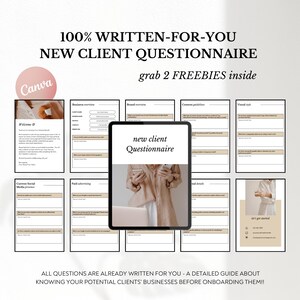 Social Media New Client Questionnaire • New Client Form • Client Onboarding Template • Client Welcome Kit • Social Media Manager Templates
