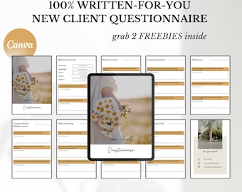 Social Media Client Questionnaire Template: Canva Client Onboarding (Digital Download)