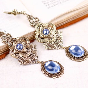 Light Blue Renaissance Earrings, Sky, Victorian Bridal Jewelry, Medieval Jewelry, Renaissance Wedding, Ren Faire, Garb, Avalon, E16