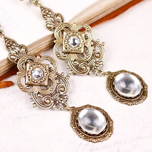 Medieval, Renaissance, Tudor, Crystal, Medieval Jewelry, Queen, Wedding, Garb, Bridesmaid Earrings, SCA, Avalon, E16