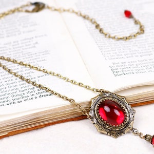 Ruby Renaissance Necklace, Ren Faire Jewelry, Tudor Costume, Medieval Wedding, Renaissance Bride, Handfasting, Pagan, Choose Your Color, N1 image 2