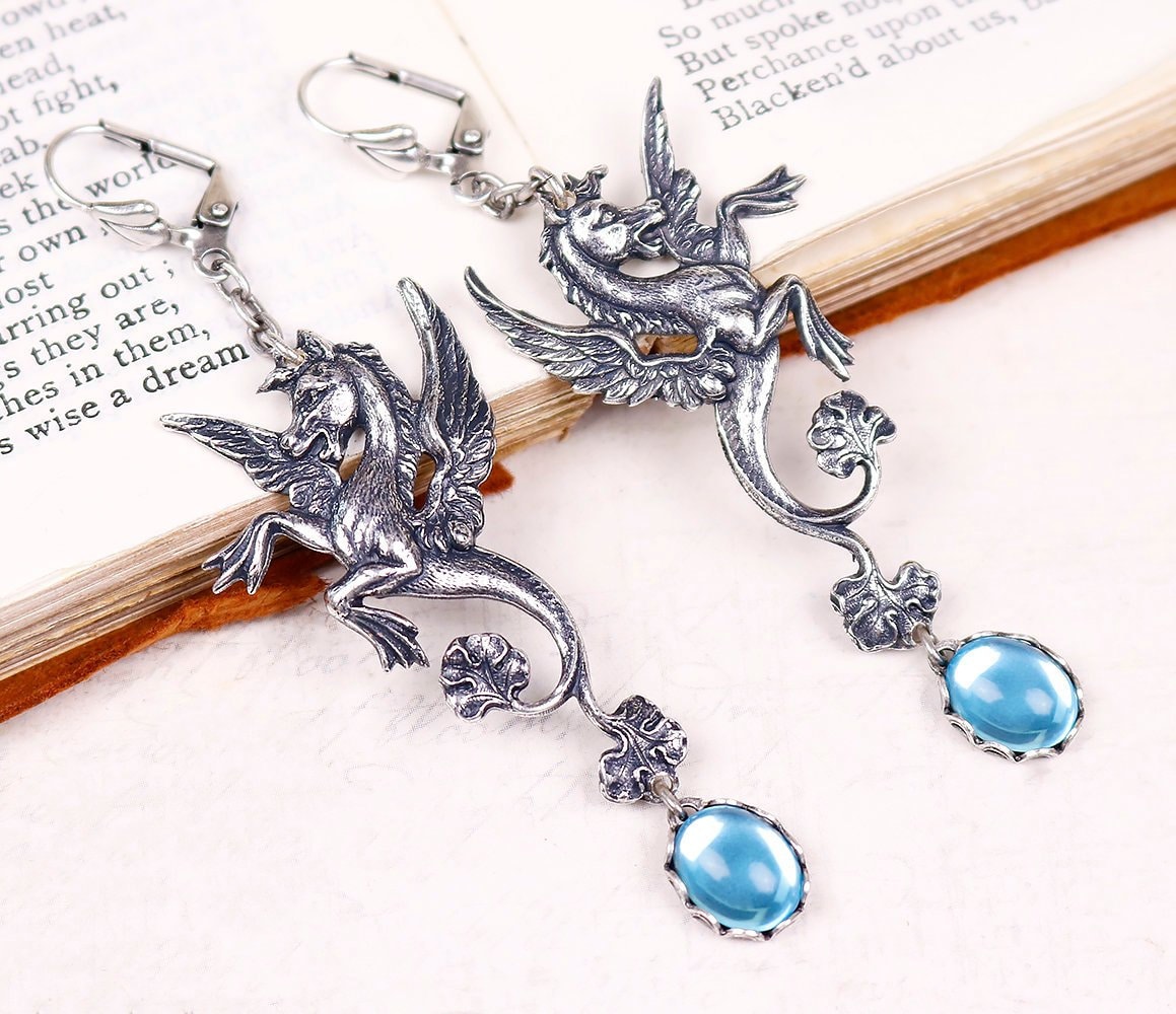 Pegasus Dream Sterling Silver Dangle Earrings Pegasus Dream Sterling Silver Dangle Earrings