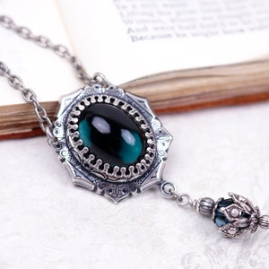 Dark Blue Necklace, Renaissance Jewelry, Tudor Costume, Medieval Wedding, Ren Faire, Renaissance Necklace, N1 image 1