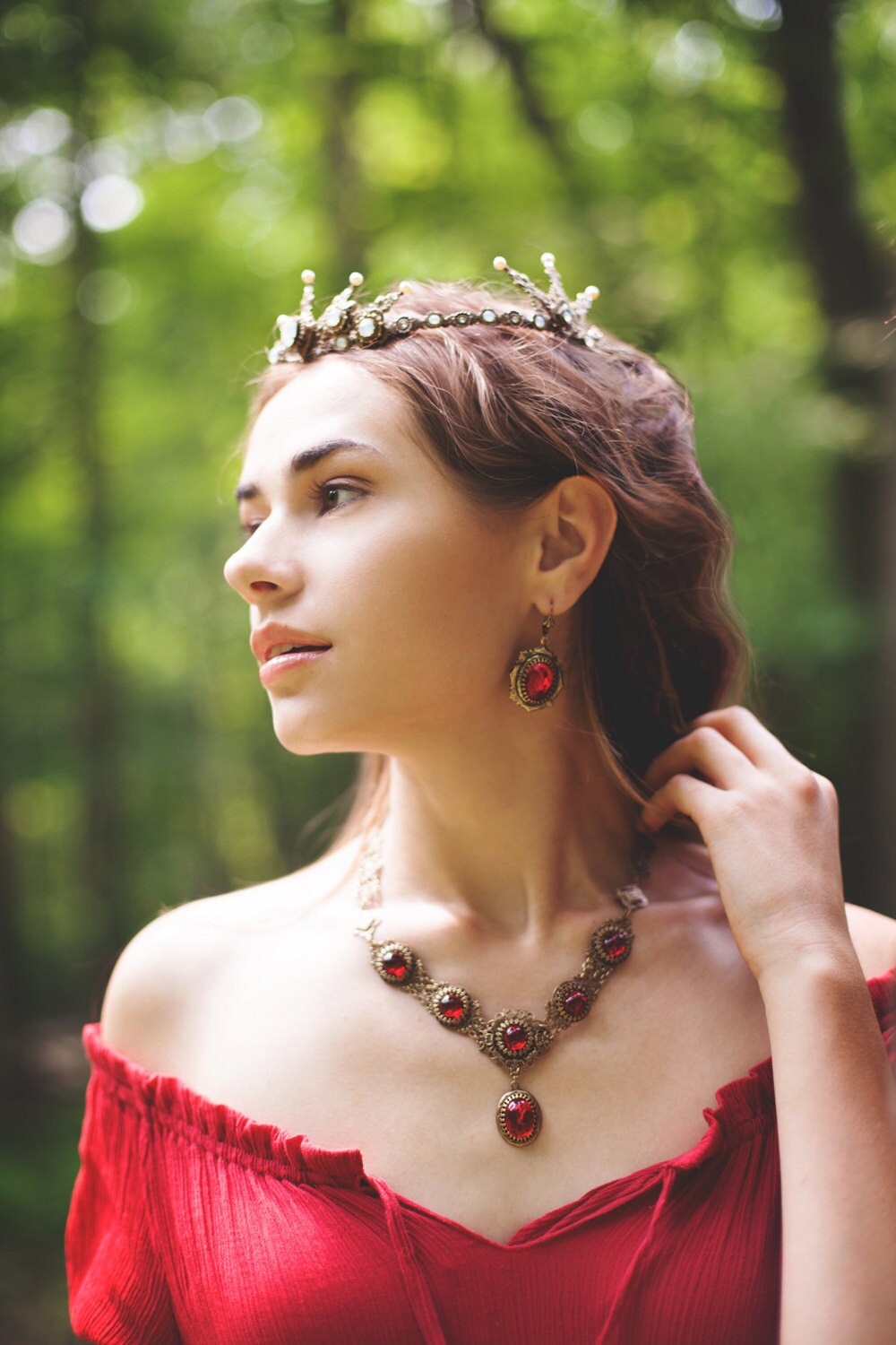 Medieval Ruby Earrings, Red Jewelry, Victorian Earrings, SCA Garb,  Renaissance Wedding, Medieval, Handfasting, Bridal, Bridesmaid Gift, E25 -  Etsy