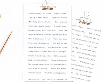 Motivational Quote Stickers | Planner, Journal, Scrapbook - 2 Sheets