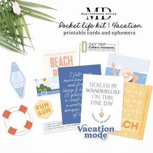 Cartes de vœux pour les vacances d'été | Cartes de journalisation imprimables | Cartes de scrapbooking