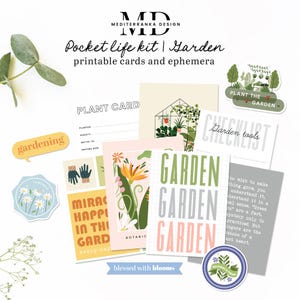 Kit de protection pour jardin de poche | Cartes de journalisation imprimables et documents éphémères | Kit de scrapbooking numérique