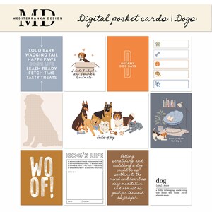 Dogs pocket cards | Printable journaling cards | Scrapbooking cards | Pet cards
