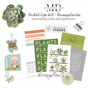 Zimmerpflanzen Tasche Lebensbaum Kit | Journaling Karten und Ephemera | Scrapbooking Kit | Aufbewahrung von Erinnerungsstücken