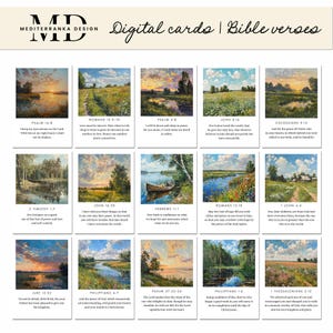 Set di schede bibliche estive / Versetti biblici stampabili / Schede digitali ispiratrici