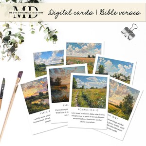Tarjetas con versículos bíblicos de verano / Versículos bíblicos imprimibles / Tarjetas digitales inspiradoras