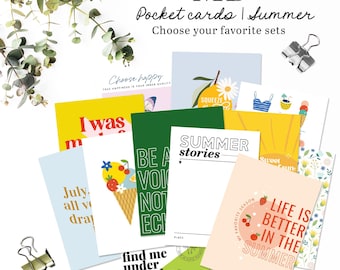 Tarjetas de diario de verano / Elige tu conjunto favorito / Tarjetas de scrapbooking / Conservación de recuerdos