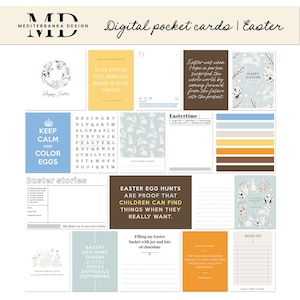 Happy Easter pocket cards | Printable journaling cards | Scrapbooking cards | Easter cards