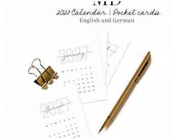 2027 Calendar Pocket Cards  | Monatskalender