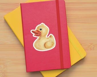 5 Pack of Rubber Ducky Sticker,Hand Drawn Vinyl Waterproof Sticker, 3" Sticker