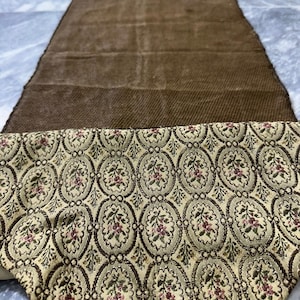 Brocade table runner retro table runner . gold trim doily . oblong brocade table runner 110 x 30 Cm Home Decor Sale