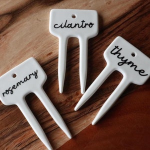 Ceramic Herb Markers, Garden Labels, Plant Gift, Herb Tag