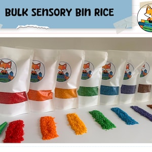 Sensory Bin Filler - Rainbow Colored Rice - Hand Dyed Rice - Sensory Table Filler - Colored Rice - Sensory Toys - Kids Toys - Educational