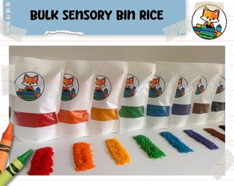 Sensory Bin Filler - Rainbow Colored Rice - Hand Dyed Rice - Sensory Table Filler - Colored Rice - Sensory Toys - Kids Toys - Educational