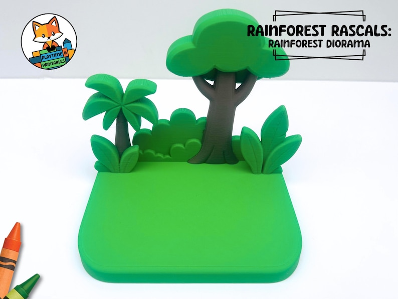 3D Printed Rainforest Diorama Set With Flexi Articulated Parrot ...