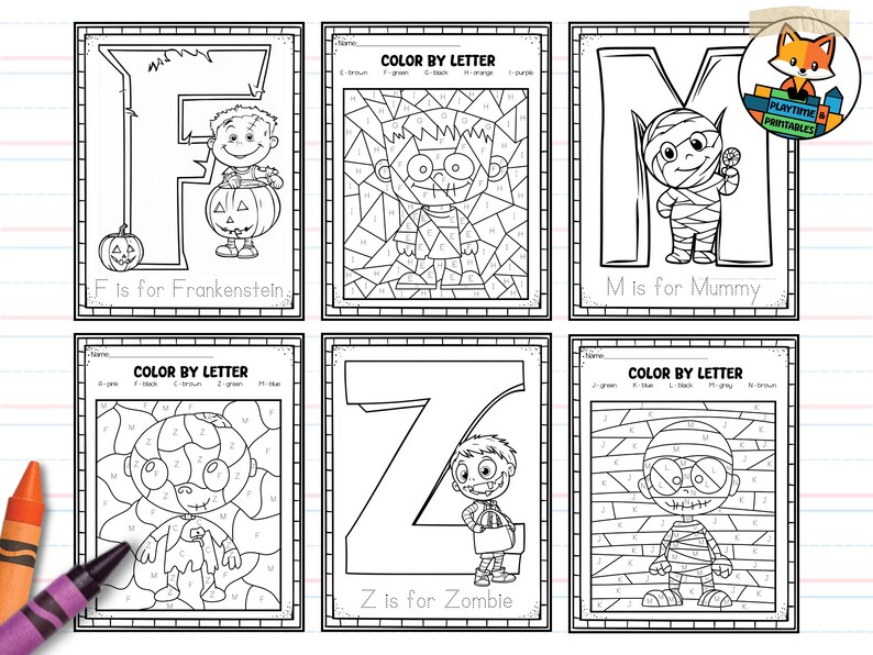 Halloween Abcs Coloring Bundle - 52 Pages - Preschool / Prek ...