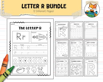 Letter R Alphabet Worksheet Bundle - 24 Pages - Preschool / PreK - Kindergarten - Handwriting - Coloring - Printable Activity Worksheet