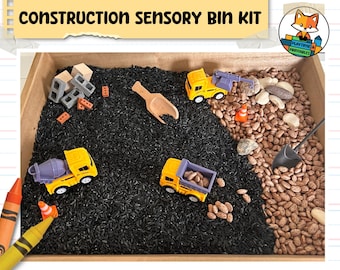 Construction Sensory Bin Kit - Transportation - Vehicles - Montessori - Sensory Bin Filler - Sensory Bin Kit
