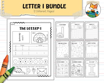 Letter I Alphabet Worksheet Bundle - 24 Pages - Preschool / PreK - Kindergarten - Handwriting - Coloring - Printable Activity Worksheet