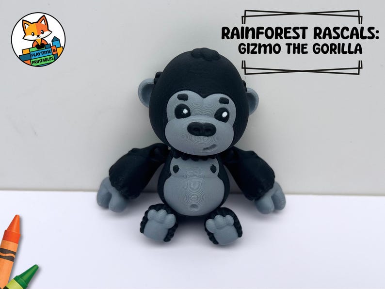 3D Printed Rainforest Diorama Set With Flexi Articulated Gorilla ...
