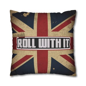 Retro Britpop Style Union Jack Cushion Cover, Vintage Union Jack Cushion, Home Décor, Throw Pillow, British Flag, Retro Mod Pillow