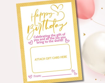 Printable Happy Birthday Gift Card Holder (Digital Download)