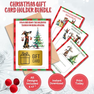 Porte-cartes cadeau de Noël à imprimer, cadeau de remerciement pour professeur, cadeau d'employé, cadeau de collègue, cadeau de chauffeur de bus, cadeau de voisin, cadeau de bricolage
