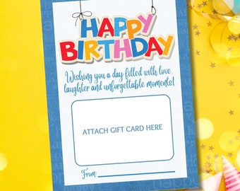 Printable Happy Birthday Gift Card Holder (Digital Download)