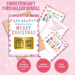 Porte-cartes cadeau de Noël à imprimer, cadeau de remerciement pour professeur, cadeau d'employé, cadeau de collègue, cadeau de chauffeur de bus, cadeau de voisin, cadeau de bricolage