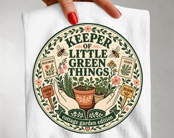 Plant Mom PNG, Garden Club Sublimation Design, Keeper of Little Green Things, Plant Lady Digital Download