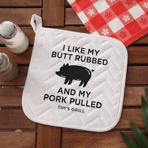 Personalized Potholder, Funny Dad Grill Gift, Pork Pulled Design