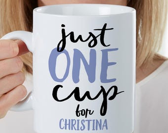 Oversized Coffee Mug – Just One Cup 30oz Mega Mug – Funny Large Ceramic Coffee Cup – Custom Gift for Coffee Lovers & Moms