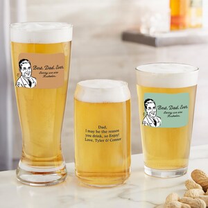 Retro Best.Dad.Ever. Beer Glass Collection, Gift for Dad, Dad Gift, Funny Gift, Humorous Gift, Sassy Gift, Father&#39;s Day, Gifts for Men