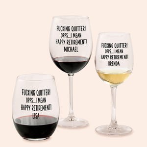 Personalized Retirement Wine Glass, Custom Retirement Wine Glass, Personalized Wine Glass, Personalized Retirement Glass, Custom Wine Glass