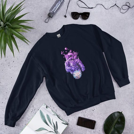 Unisex Sweatshirt NASA Galaxy Lineart Fill Helmet NASA Astronaut Classic Astronaut Space Nerd Gift indie Space Etsy UK