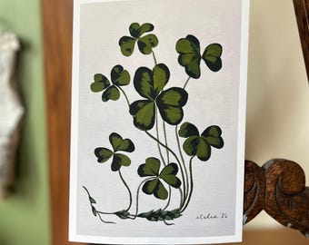 Wood Sorrel Study original gouache painting - giclee print