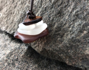 Beach Glass Pendant | Cairn Necklace | Beach Glass Cairn Pendant| Adjustable Leather Cord | Recycled Genuine Beach Glass