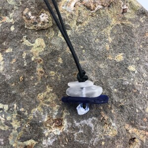 Beach Glass Jewelry, Beach Glass Necklace, Beach Glass Pendant, Adjustable Leather Cord, Upcycled Recycled Beach Glass, Eco Friendly image 5